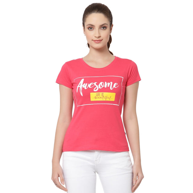Women T-Shirt Round Neck Half Sleeves - Bodycare