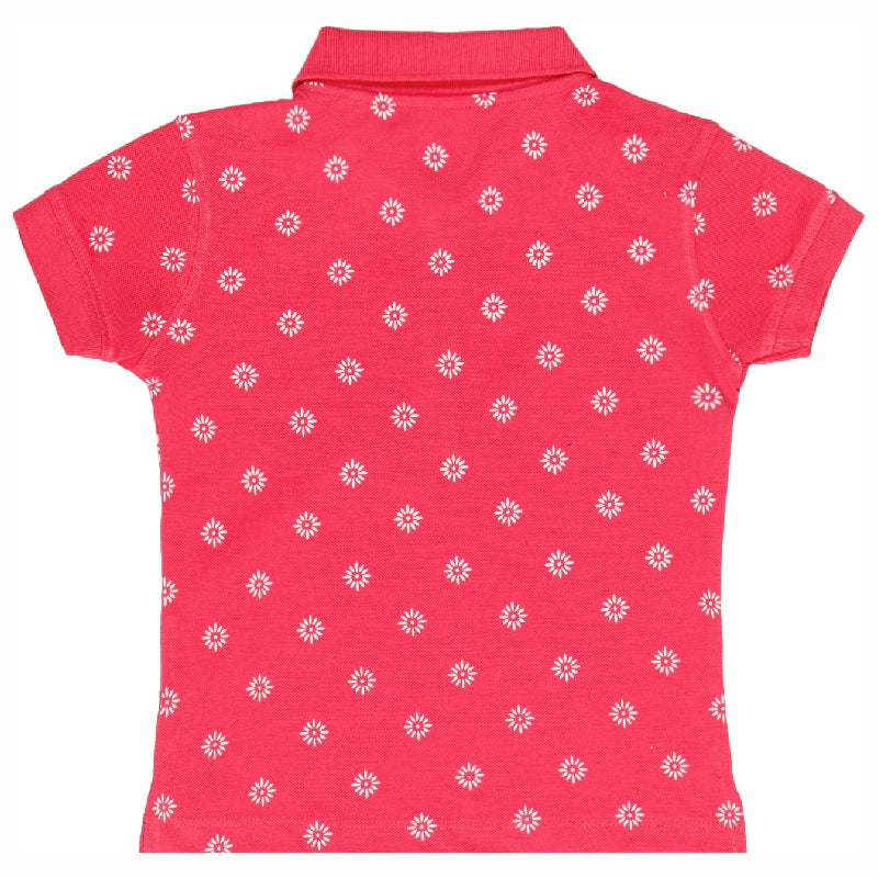 Bodycare Girls Polo Collar Half Sleeves Printed Tshirt