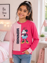 Girls French Terry Round Neck Sweatshirt with Cotton Blend Fabric and Full Sleeves for Casual Cool-Weather Wear