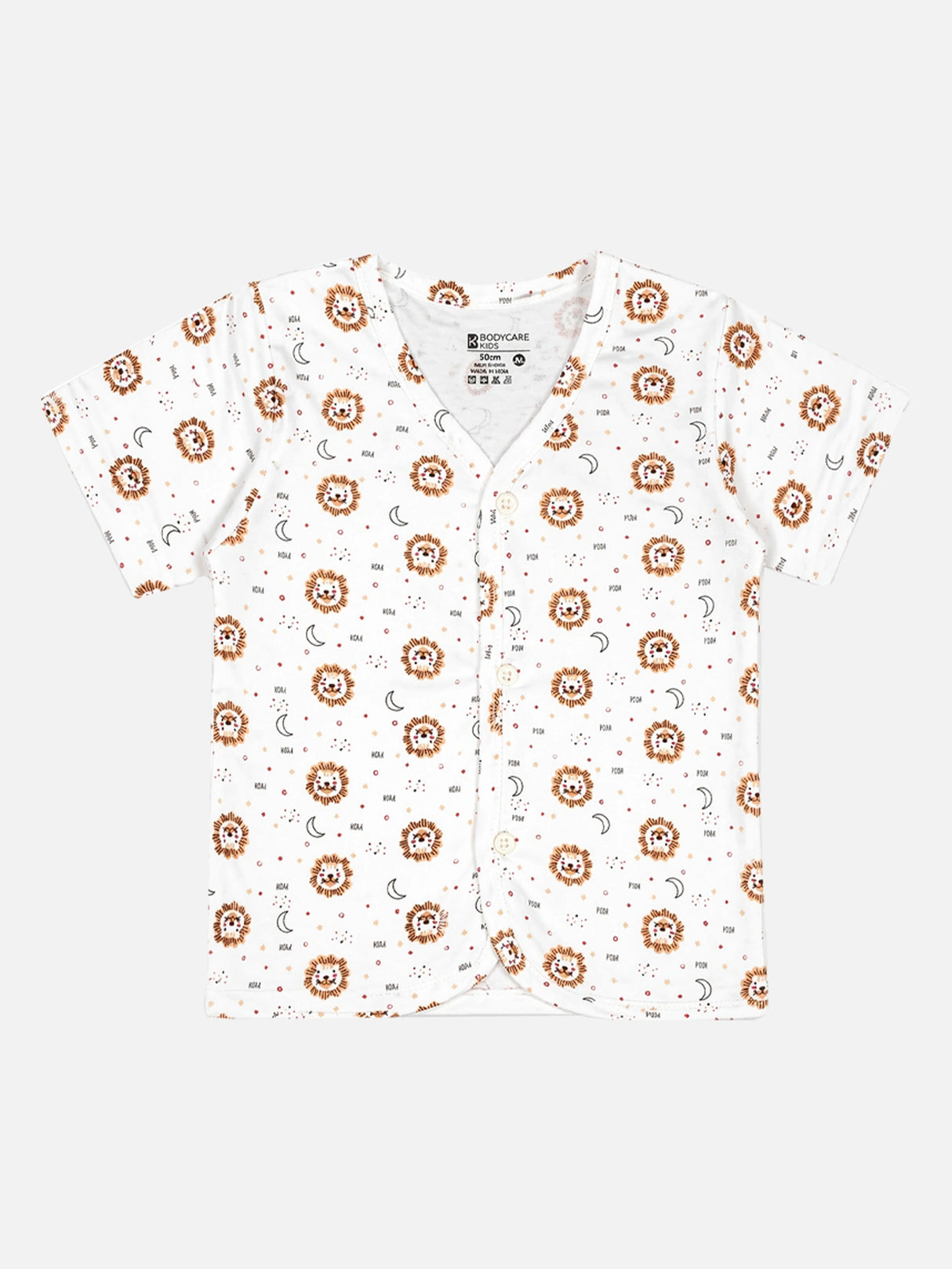 Baby 100% Cotton Spandex Front Open Half Sleeves Short Suit for Everyday Comfort, Easy Dressing and Regular Wear