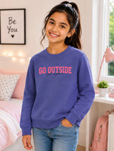 Girls Full Sleeves Round Neck Sweatshirt for Casual Wear, Easy Movement and Everyday Wardrobe Comfort