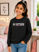 Girls Round Neck Full Sleeves Sweatshirt with Clean Casual Styling for Everyday Comfort and Cool-Weather Wear