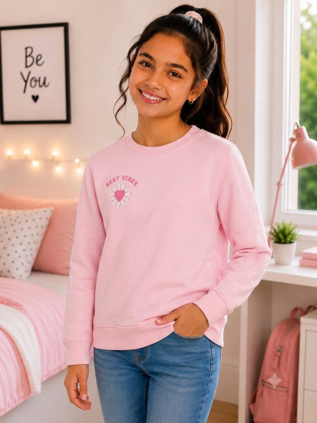 Girls Sweatshirt for Everyday Casual Wear, Warm Layering Comfort and Practical Wardrobe Essentials for Daily Use