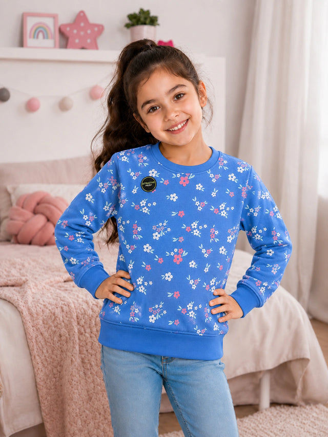 Girls French Terry Sweatshirt for Casual Wear, Everyday Comfort, Easy Styling and Regular Wardrobe Use