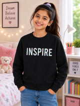 Girls Round Neck Full Sleeve Sweatshirt with Comfortable Everyday Styling for Casual Wear and Light Winter Use