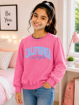 Girls Round Neck Full Sleeve Sweatshirt with Comfortable Casual Wear Styling for Winter Wear and Regular Use
