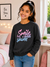 Girls Round Neck Full Sleeve Sweatshirt with Easy Casual Styling for Winter Wear, Lounge Comfort and Regular Use