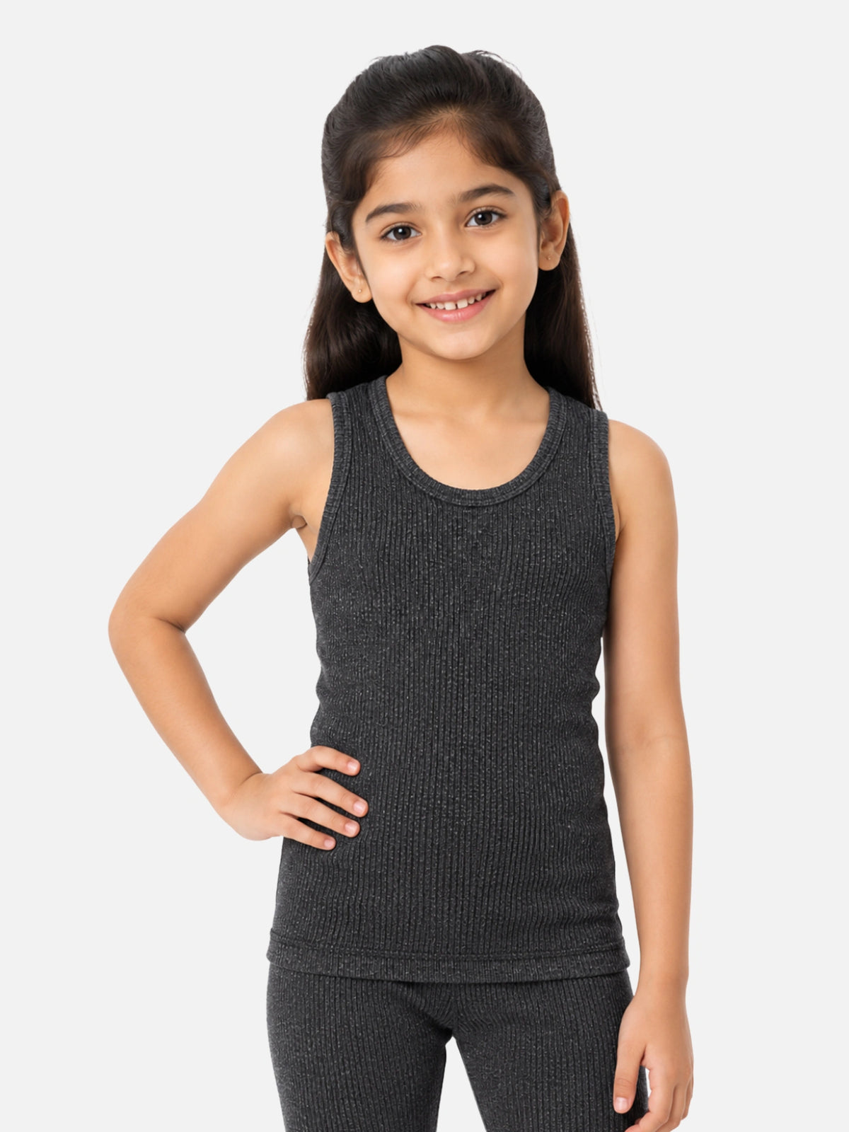 Unisex Sleeveless Thermal Top with Round Neck Design for Winter Base Layering and Cold-Weather Innerwear Comfort