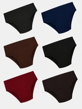 Unisex Kids 100% Cotton Briefs with Breathable Soft Innerwear Comfort for Everyday Essentials - Pack of 6