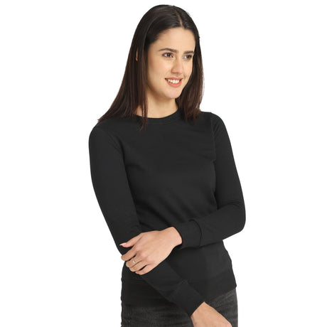 DYCA Women Fleece Sweat Shirt Round Neck Full Sleeves