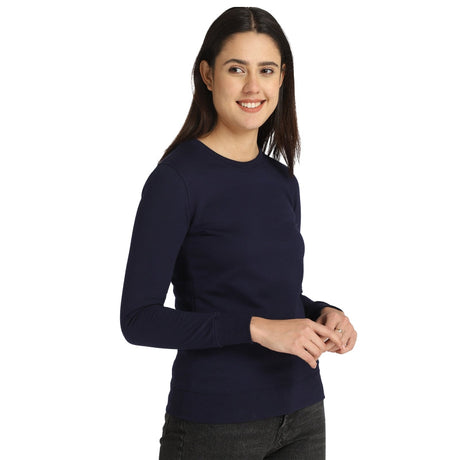 DYCA Women Fleece Sweat Shirt Round Neck Full Sleeves