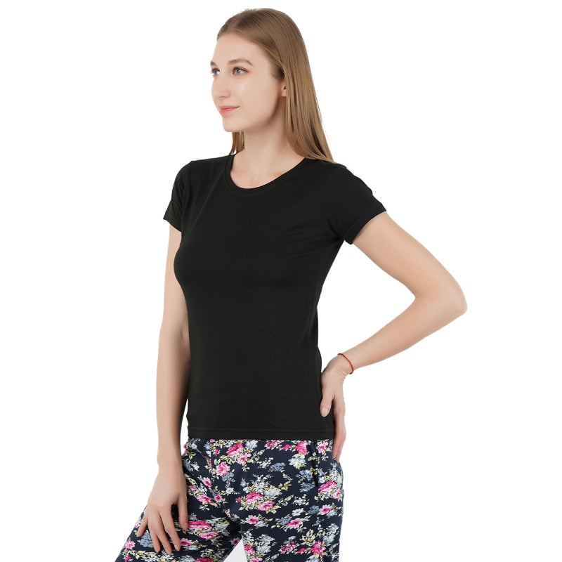 Women Cotton T-Shirt Round Neck Half Sleeves Pack of 2 - Bodycare
