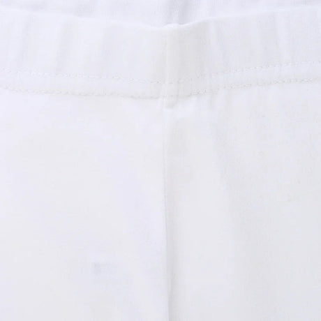 Close-up of white kids innerwear fabric with elastic waistband and soft stitching