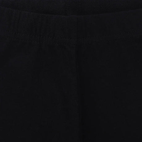 Close-up of black kids innerwear with elastic waistband, soft cotton fabric