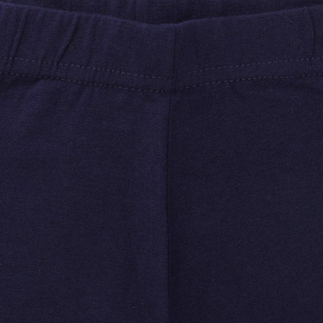 Close-up of navy blue kids innerwear waistband with soft elastic cotton fabric