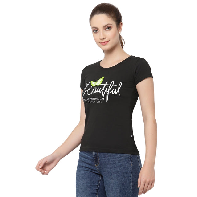 Women T-Shirt Round Neck Half Sleeves - Bodycare