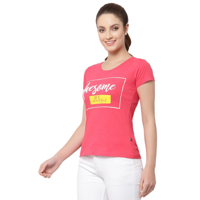 Women T-Shirt Round Neck Half Sleeves - Bodycare