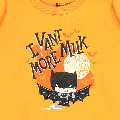 Bodycare Boys Fleece Round Neck Full Sleeves Printed Sweat Shirt