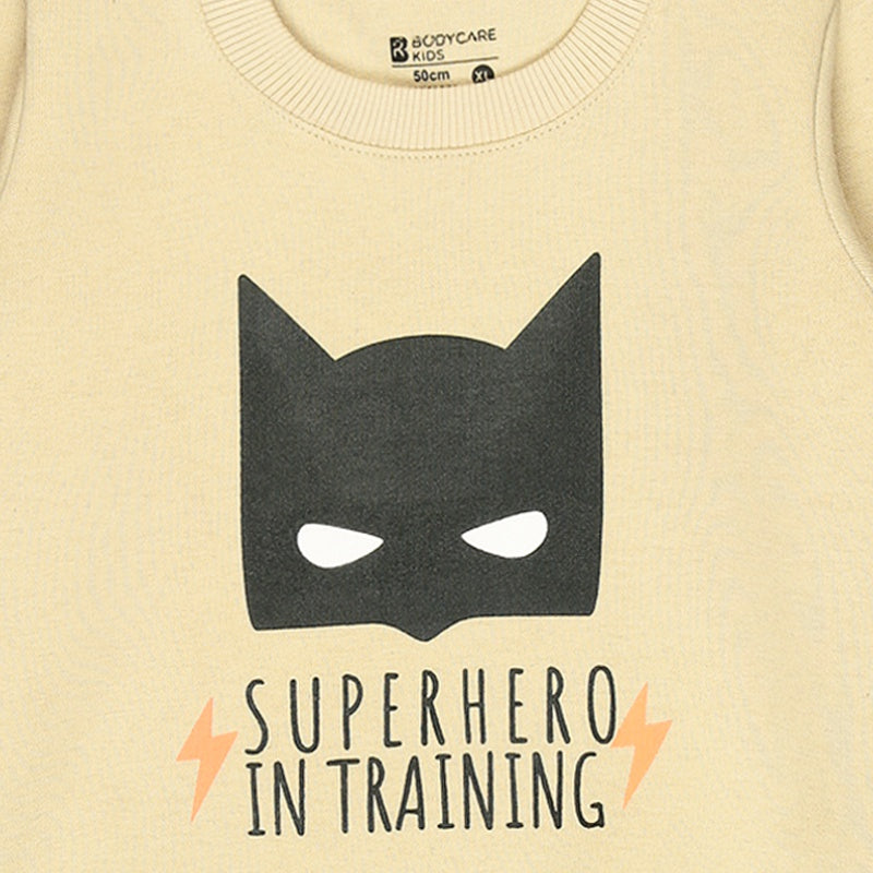 Bodycare Boys Fleece Round Neck Full Sleeves Printed Sweat Shirt