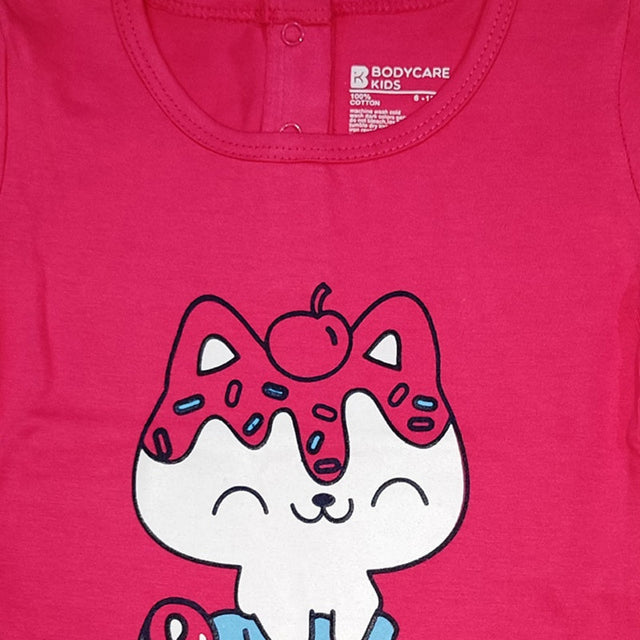 Baby Girls Cotton T-Shirt Round Neck Half Sleeves Pack of 1 - Bodycare