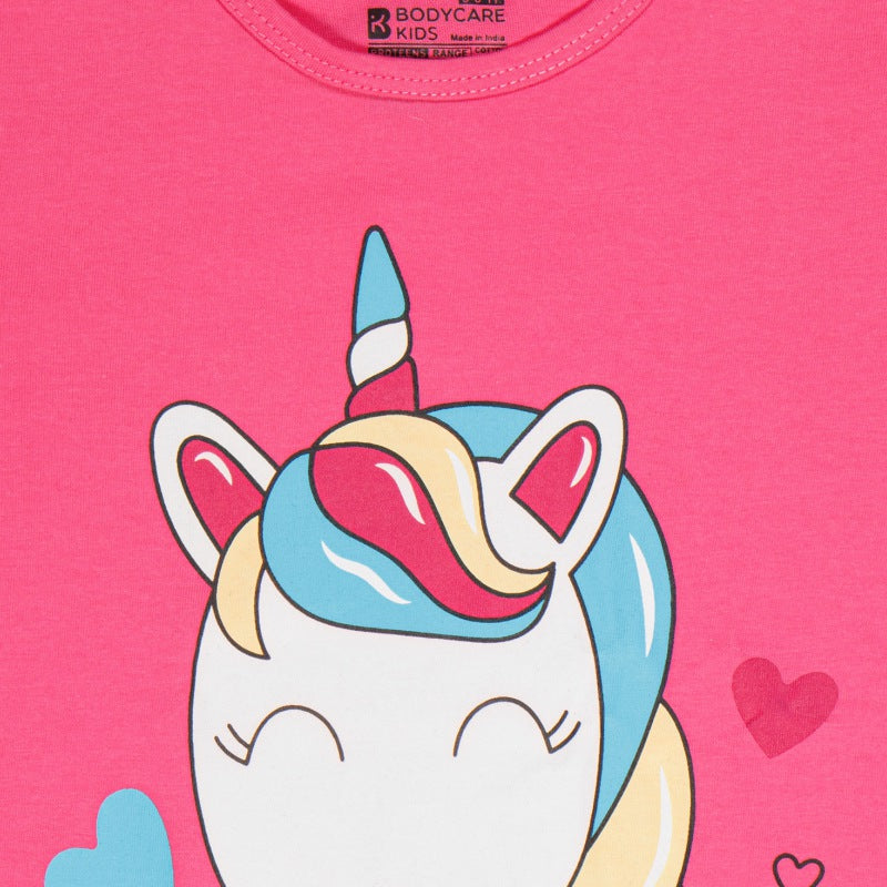 Bodycare Girls Round Neck Half Sleeves Tshirt