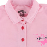 DYCA Girls Tshirt Collar Half Sleeves Solid