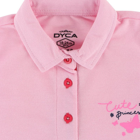DYCA Girls Tshirt Collar Half Sleeves Solid