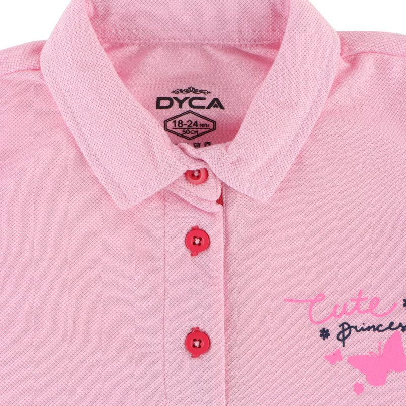 DYCA Girls Tshirt Collar Half Sleeves Solid