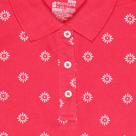 Bodycare Girls Polo Collar Half Sleeves Printed Tshirt
