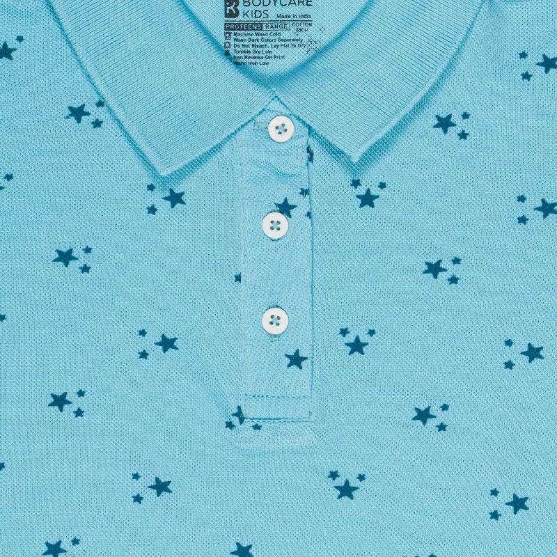 Bodycare Girls Polo Collar Half Sleeves Printed Tshirt