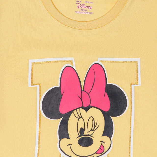 Girls Minnie & Friends Printed Round Neck Full Sleeve T-Shirt for Casual Wear and Everyday Comfortable Dressing - Pack of 1