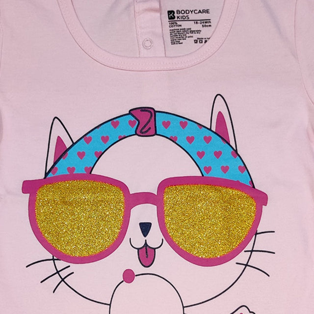 Baby Girls 100% Cotton Round Neck Half Sleeves T-Shirt with Soft Everyday Comfort and Casual Wear Styling