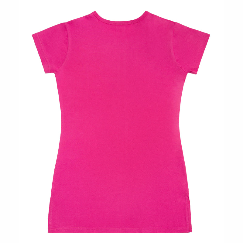 Women Cotton Printed Long T-Shirt with Round Neck, Half Sleeves and Regular Fit for Casual Wear Comfort