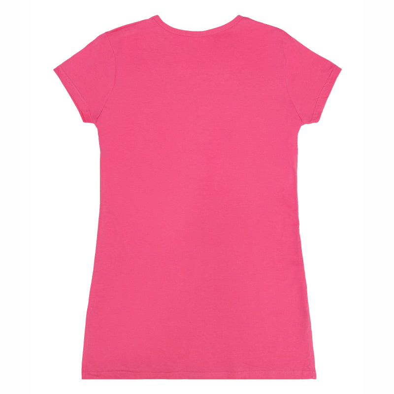 Women Cotton Printed Long T-Shirt with Round Neck, Half Sleeves and Regular Fit for Casual Wear Comfort