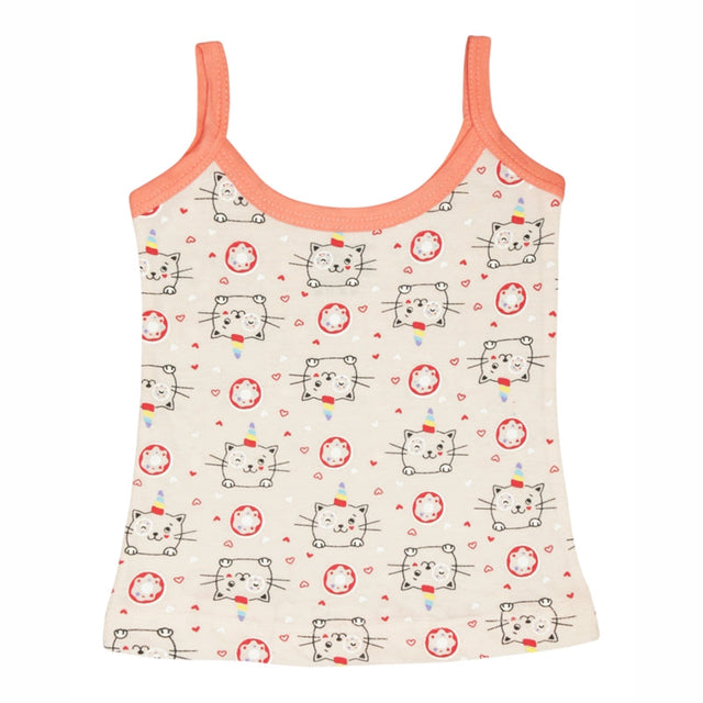 Girls 100% Cotton Vest Dori Neck Sleeveless Pack of 3 - Bodycare