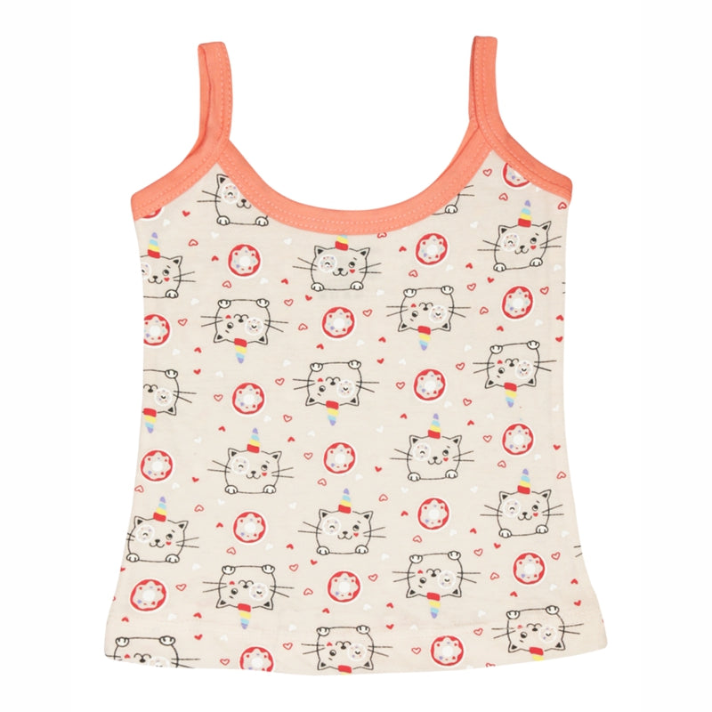 Girls 100% Cotton Vest Dori Neck Sleeveless Pack of 3 - Bodycare