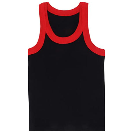 Boys Cotton Rib Vest Round Neck Sleeveless Pack of 4