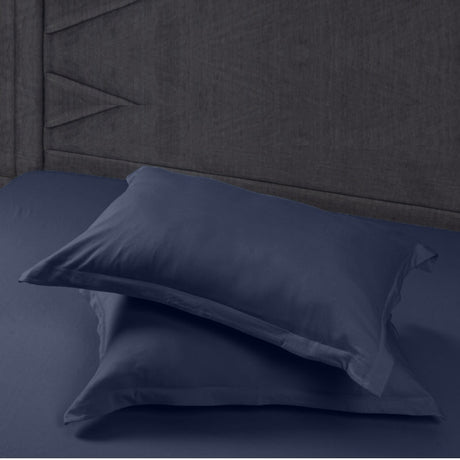 Single Cotton Fitted Bedsheet Solid Arabic Blue