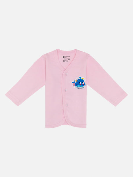 Baby Cotton Rich Front Open Full Sleeves Pajami Suit