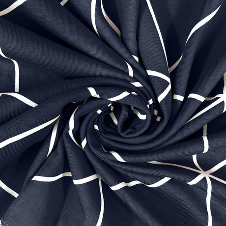 Single Cotton Fitted Bedsheet Arabic Blue