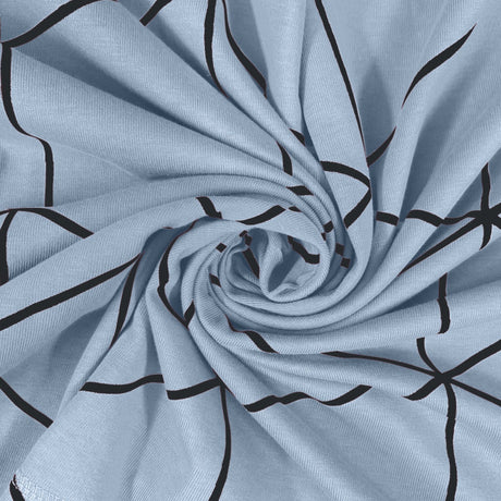 Single Cotton Fitted Bedsheet Arabic Blue