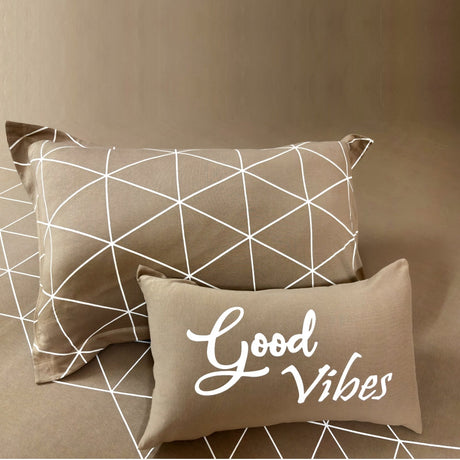 Single Cotton Fitted Bedsheet Arabic Blue