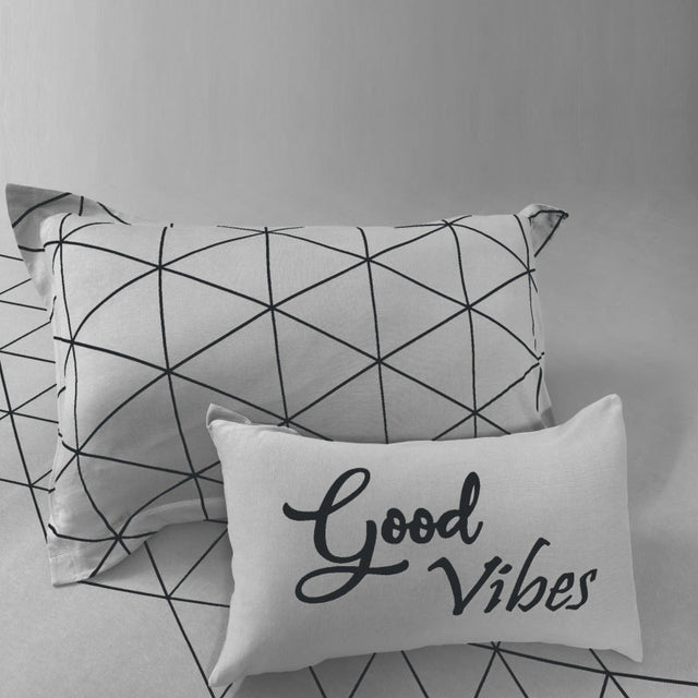 Single Cotton Fitted Bedsheet Arabic Blue - Bodycare
