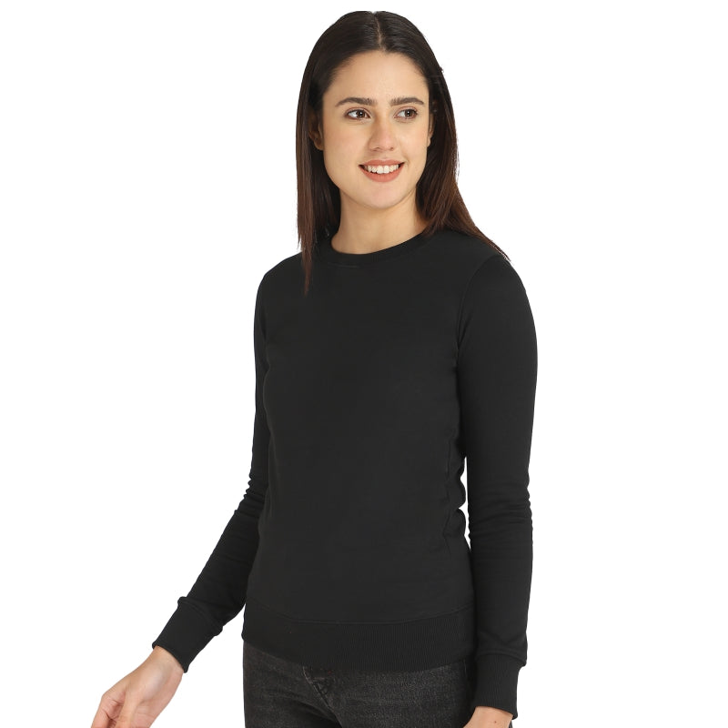 DYCA Women Fleece Sweat Shirt Round Neck Full Sleeves