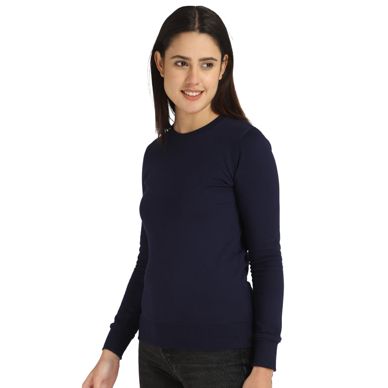 DYCA Women Fleece Sweat Shirt Round Neck Full Sleeves