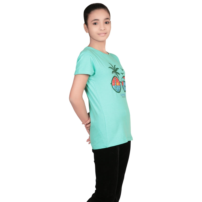 Girls Cotton T-Shirt Round Neck Half Sleeves Pack of 1 - Bodycare
