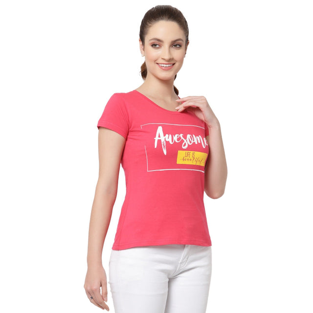 Women T-Shirt Round Neck Half Sleeves - Bodycare