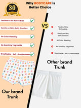 Baby Boys 100% Cotton Trunk with Inner Elastic for Everyday Innerwear Comfort and Regular Use - Pack of 3