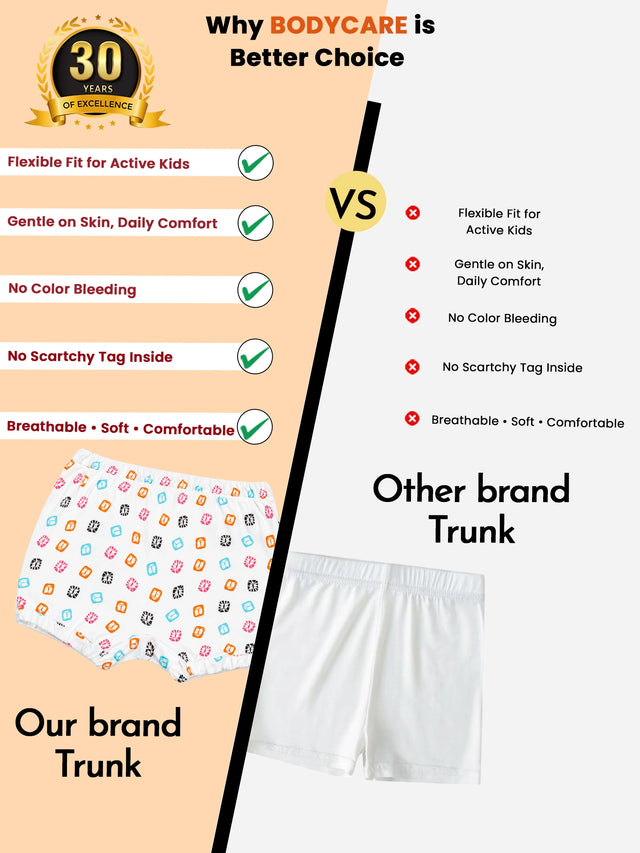 Baby Boys Printed Trunk with Inner Elastic Waistband for Comfortable Innerwear Essentials and Regular Use - Pack of 6