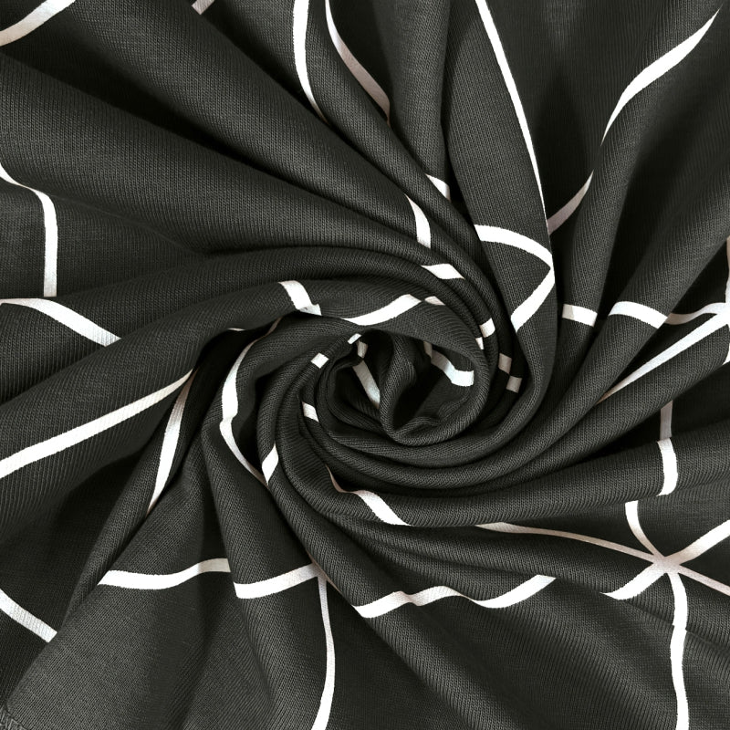 Bodycomfy 100% Cotton Hosiery Single bed Fitted Bedsheet – Geometric Print